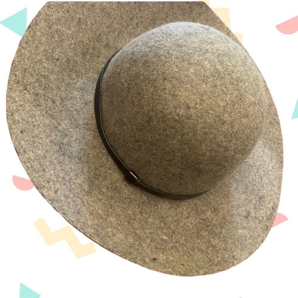 Womens Gray fall floppy hat wide brim accessories s/m designer chic autumn - Picture 6 of 7